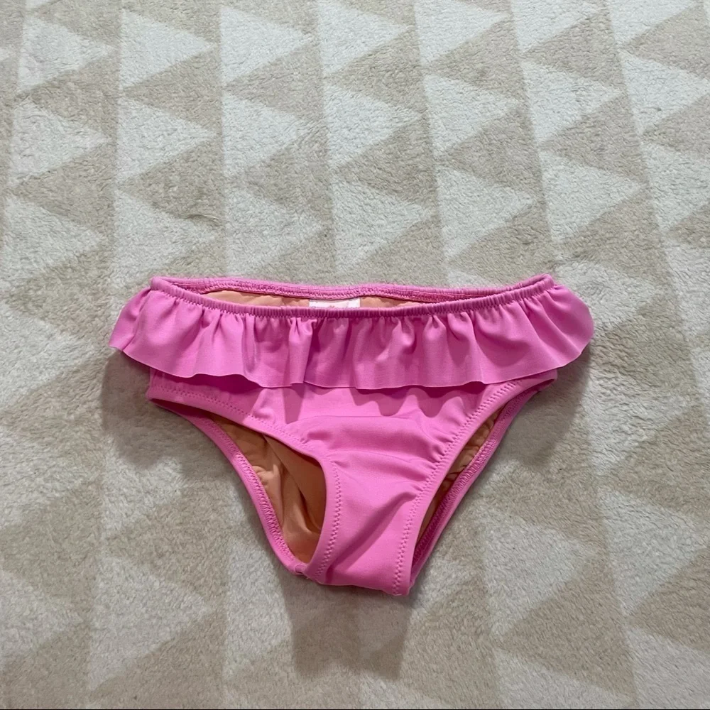 J crew pink ruffle bikini swim bottoms NWOT Barbie